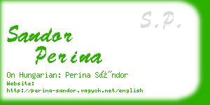 sandor perina business card